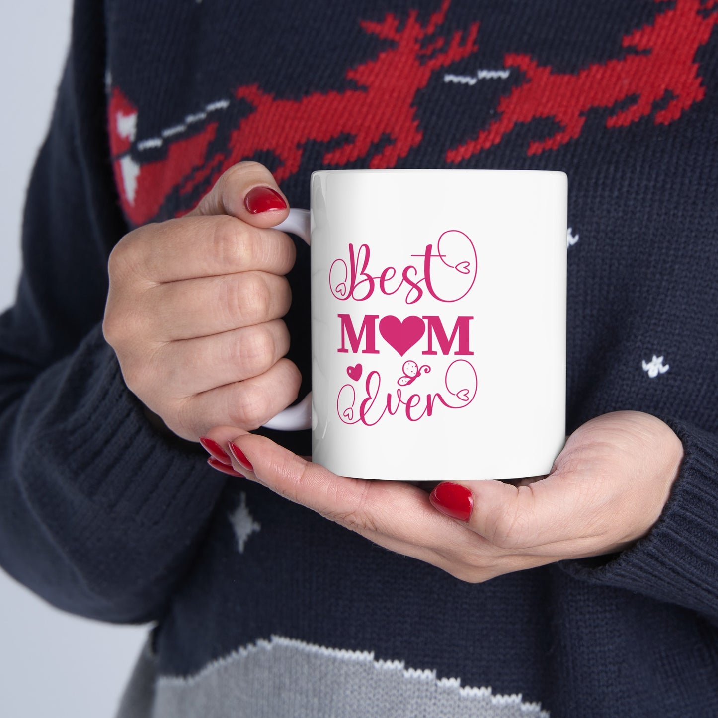 Lettering - Best Mom Ever: Printed Ceramic Mug