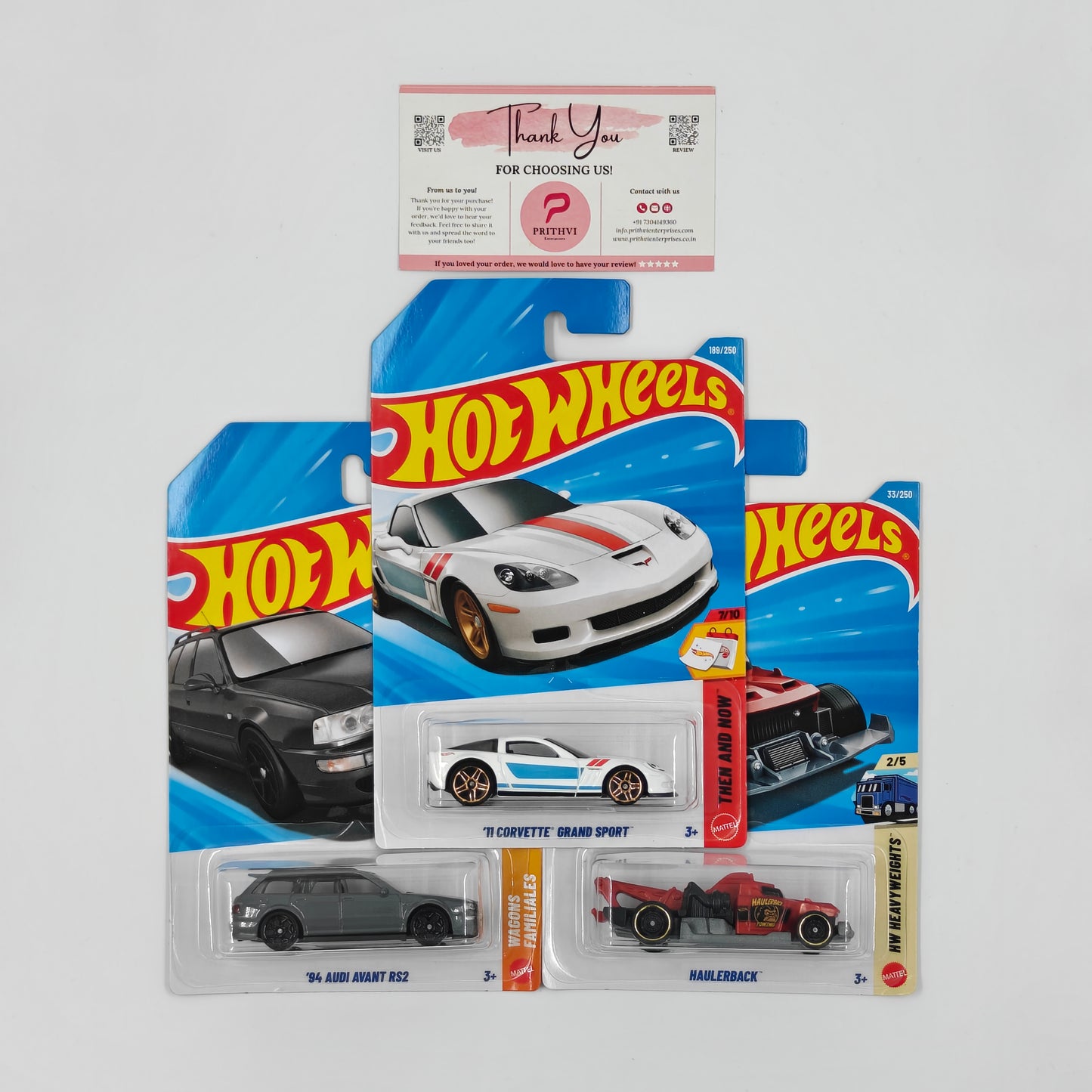 '11 Corvette Grand Sport, '94 Audi Avant RS2 & Haulerback by Mattel – Hot Wheels Bundle
