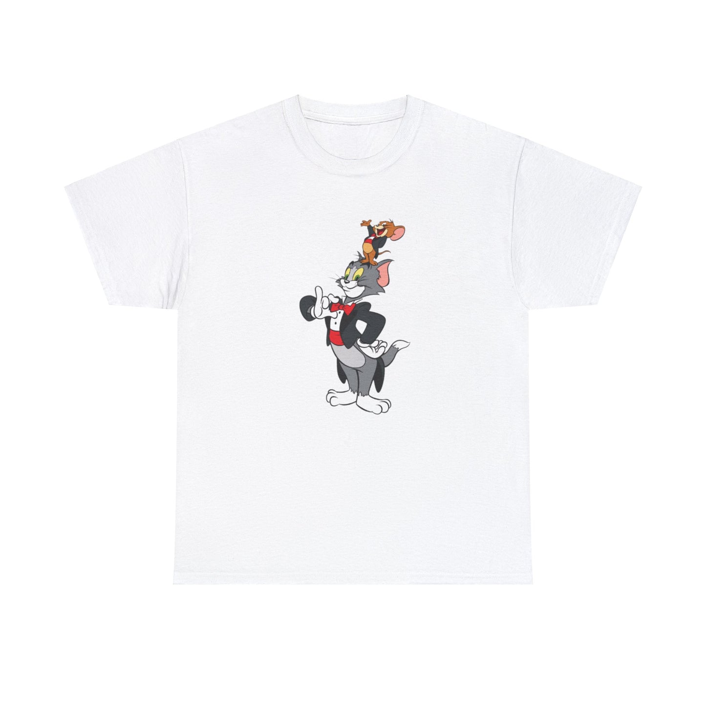 Tom and Jerry Let's Party Printed T-shirt - White Round Neck Cotton