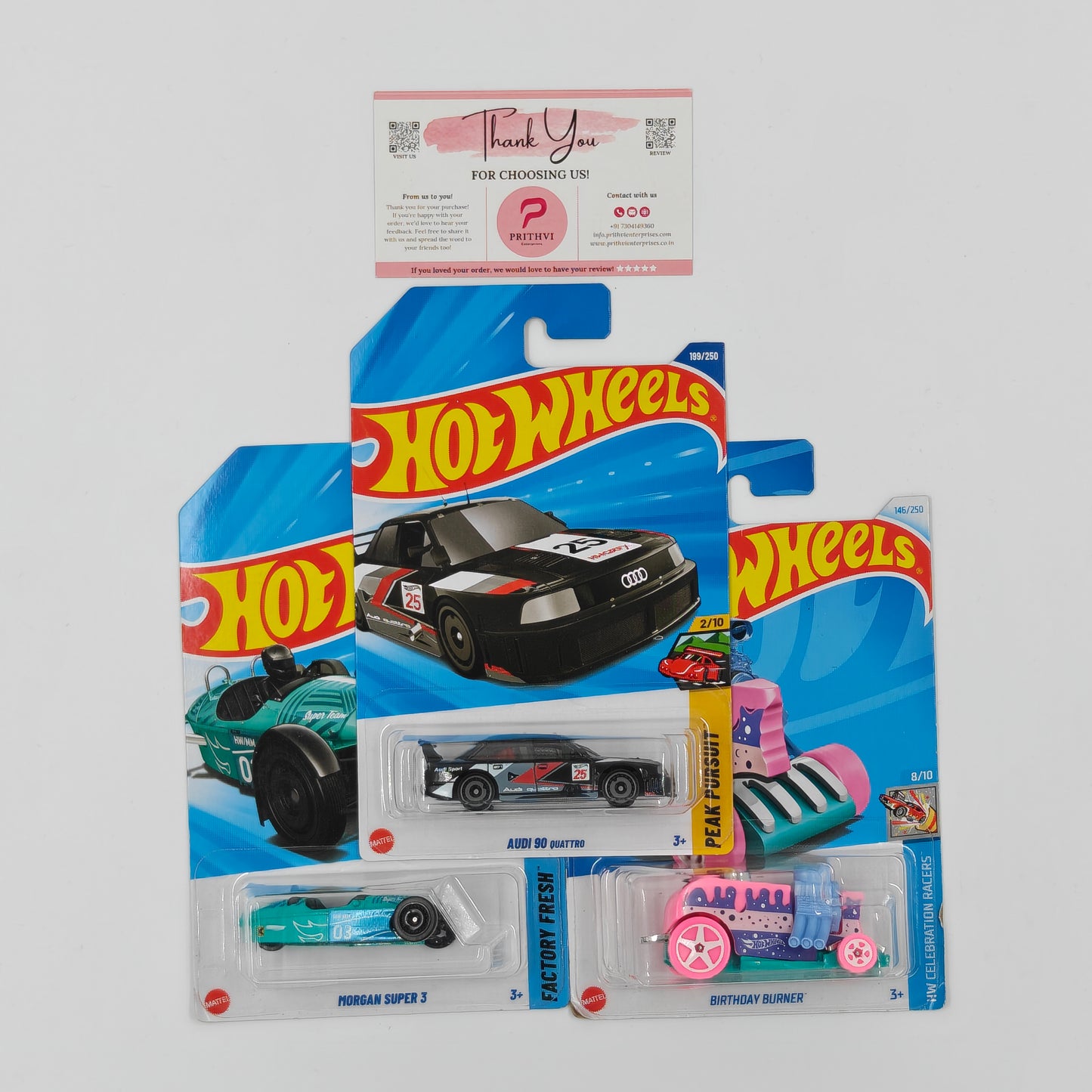Audi 90 Quattro, Morgan Super 3 & Birthday Burner by Mattel – Hot Wheels Bundle