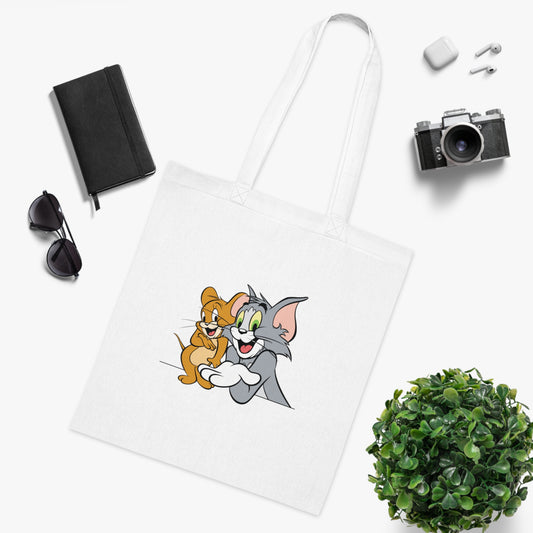 You are the Jerry to my Tom: Printed Canvas Tote Bag