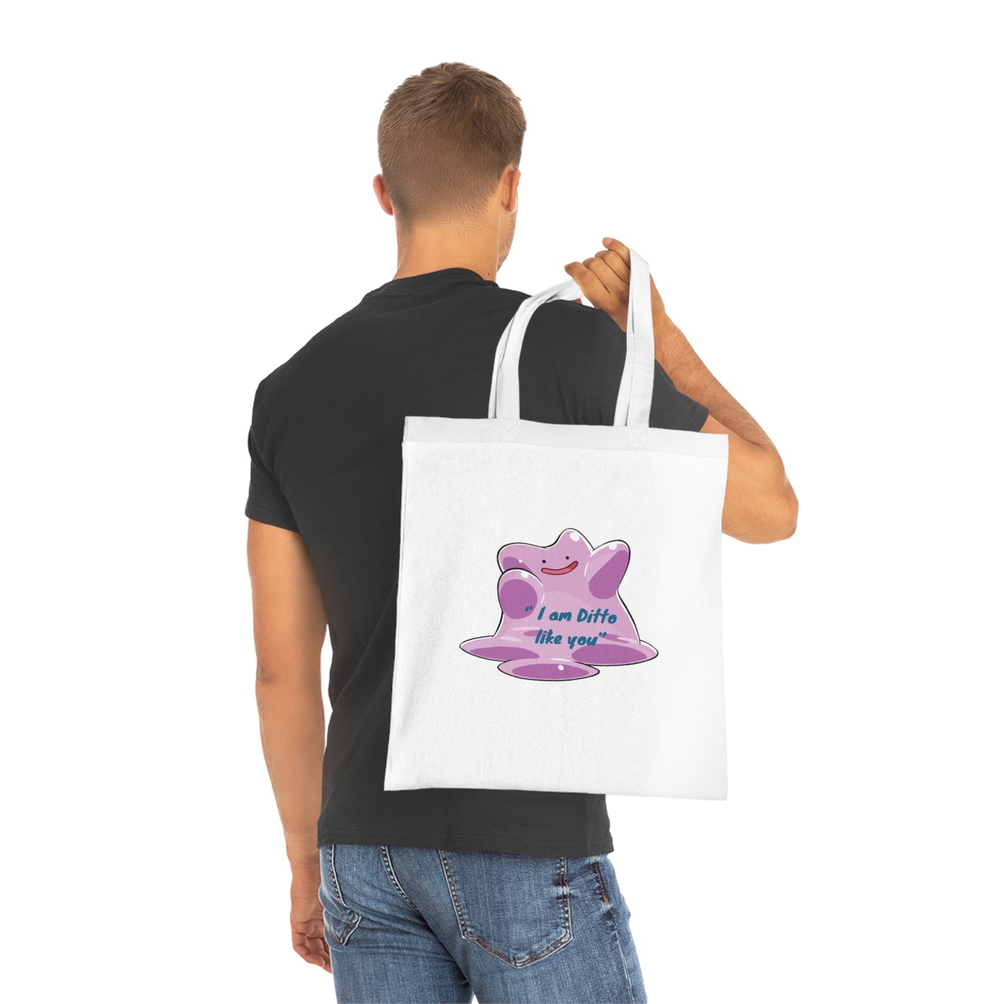 Pokémon - "I Am Ditto Like You" Printed Canvas Tote Bag