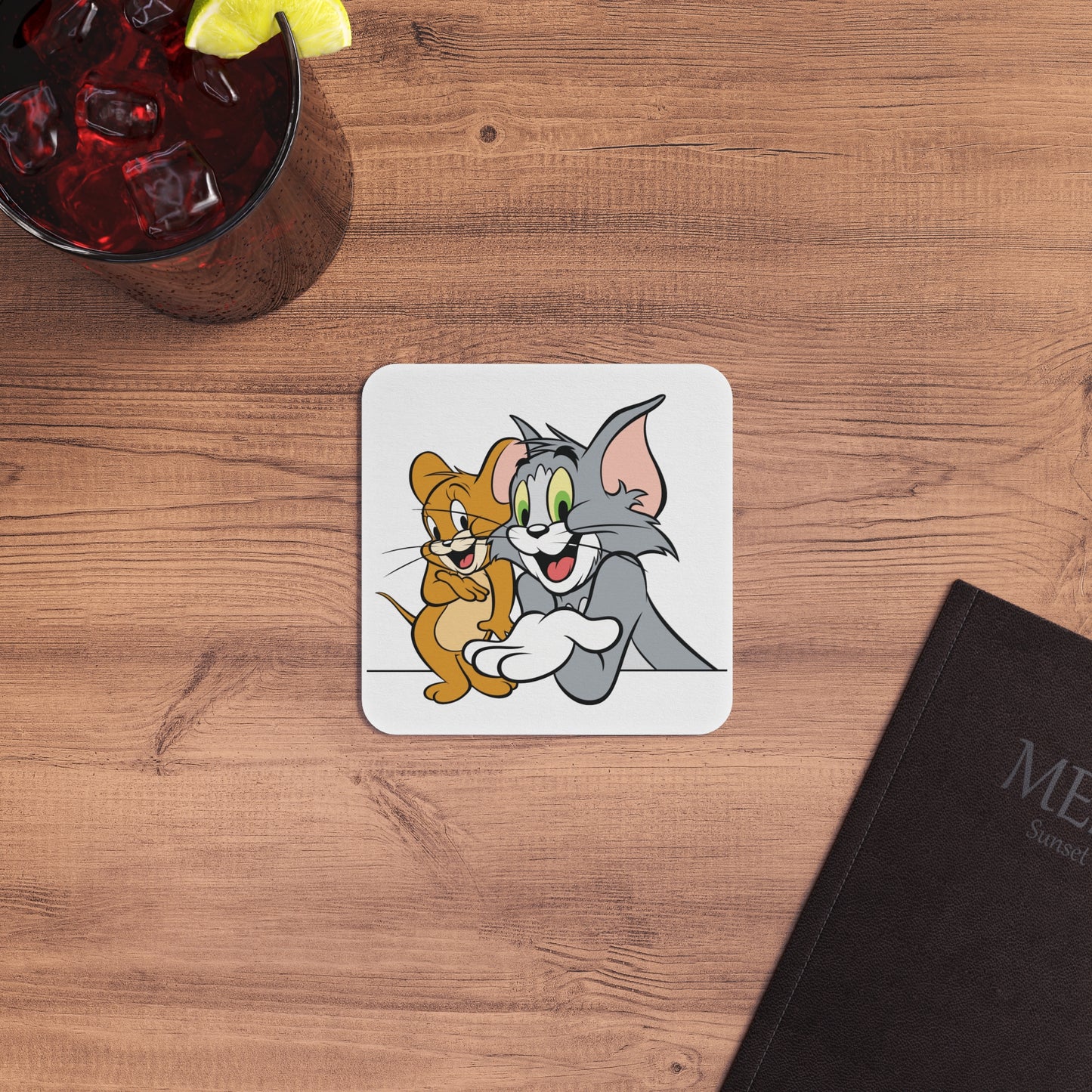 You are the Jerry to my Tom: Printed Square Coaster Set (Set of 2)