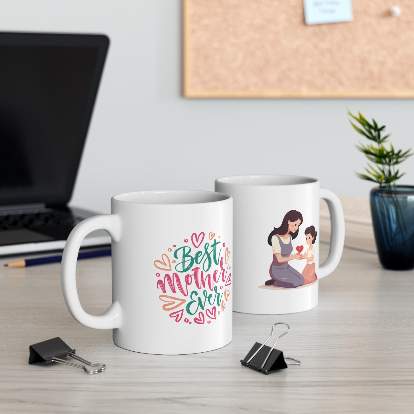 Colorful - Best Mom Ever Lettering: Printed Ceramic Mug 1