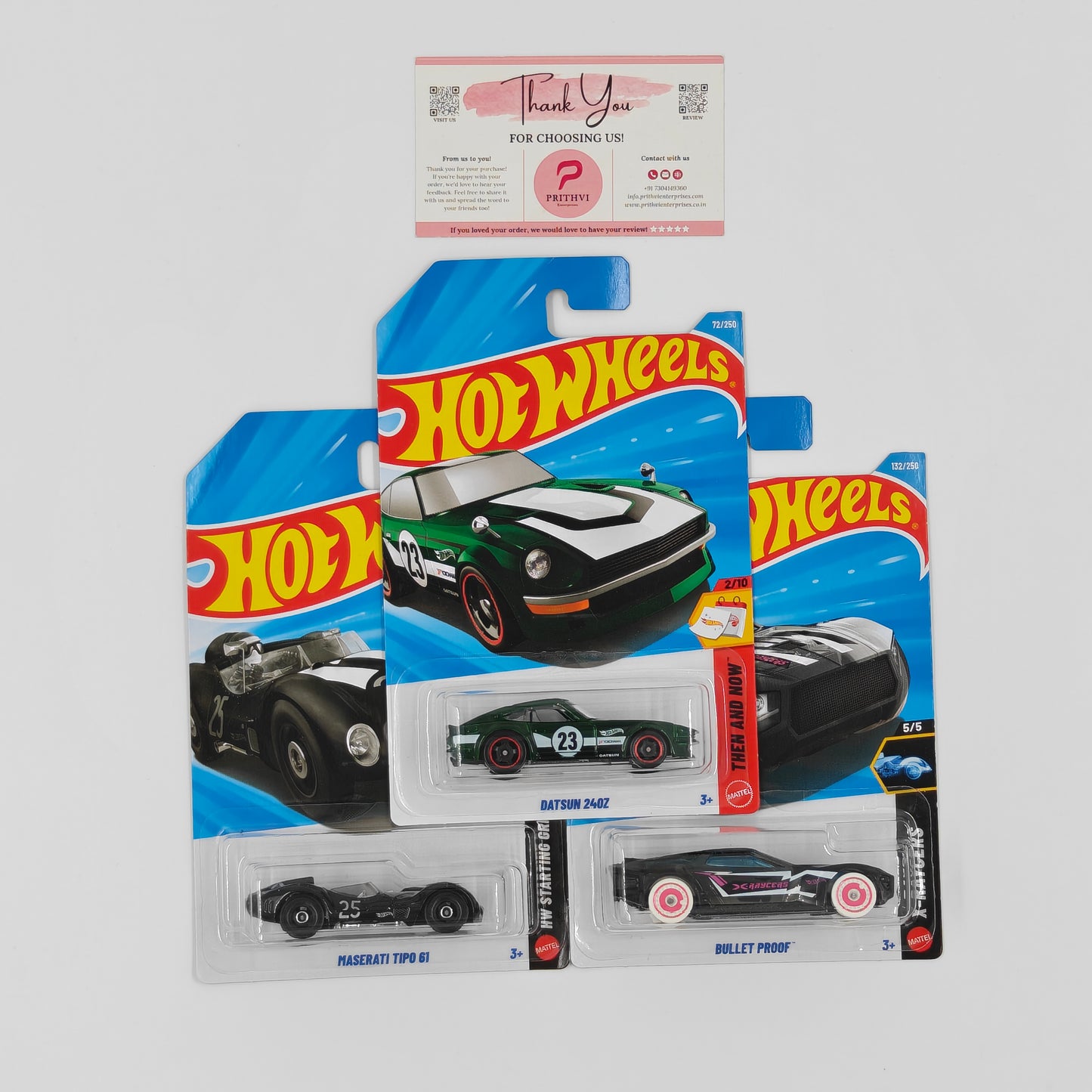 Datsun 240Z, Maserati Tipo 61 & Bullet Proof by Mattel – Hot Wheels Bundle