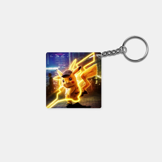 Pokemon - Detective Pikachu: Printed Square Keychain - Prithvi Enterprises