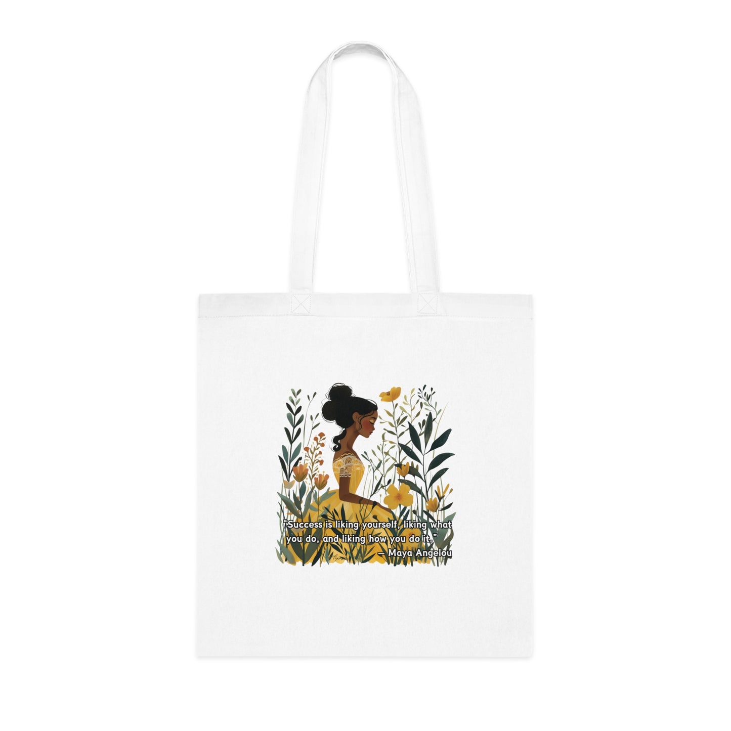 Beauty in Nature - Maya Angelou Quote Printed Canvas Tote Bag