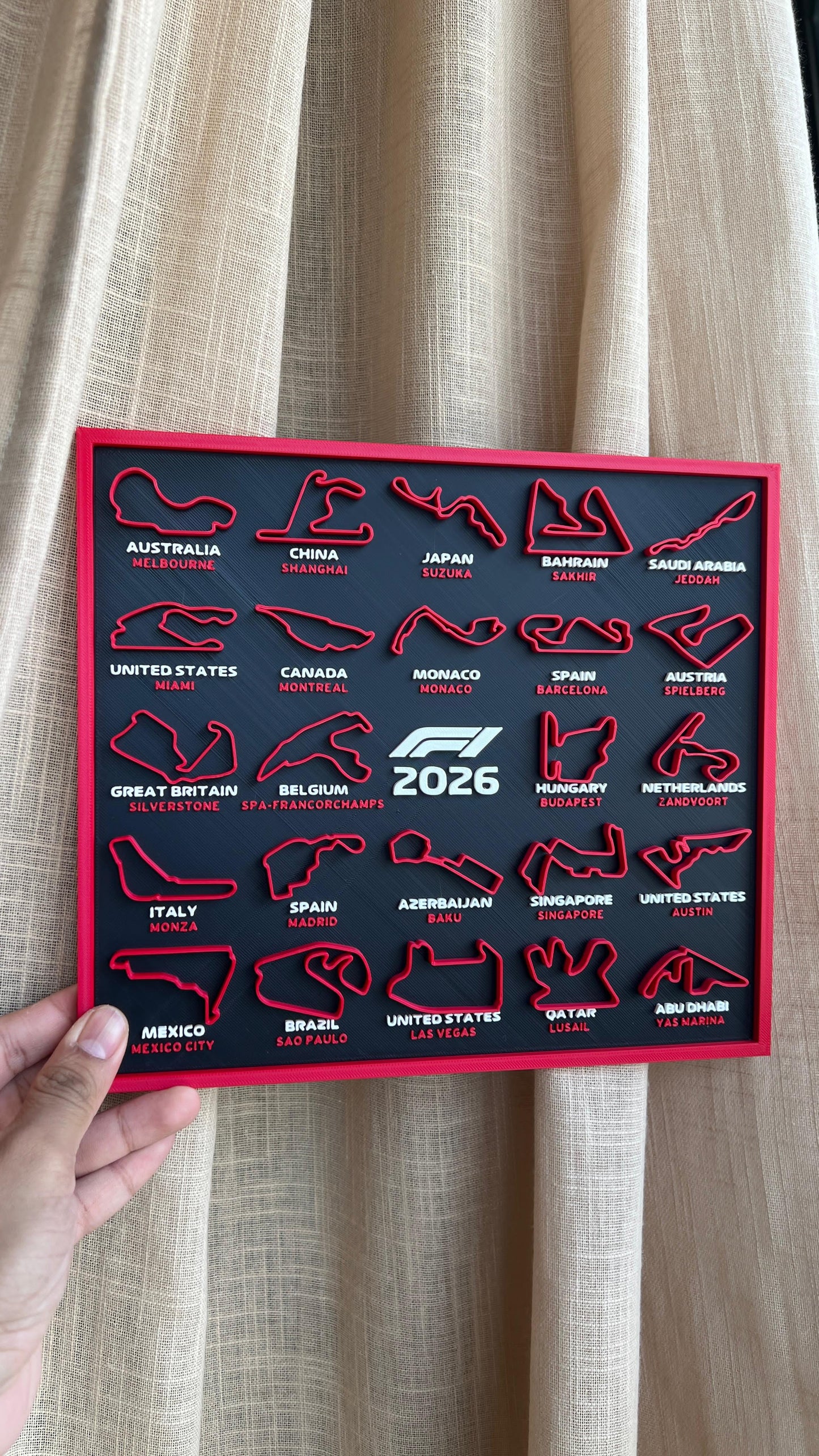 F1-Style 2026 Race Calendar with Venue Details – 24 x 20 cm