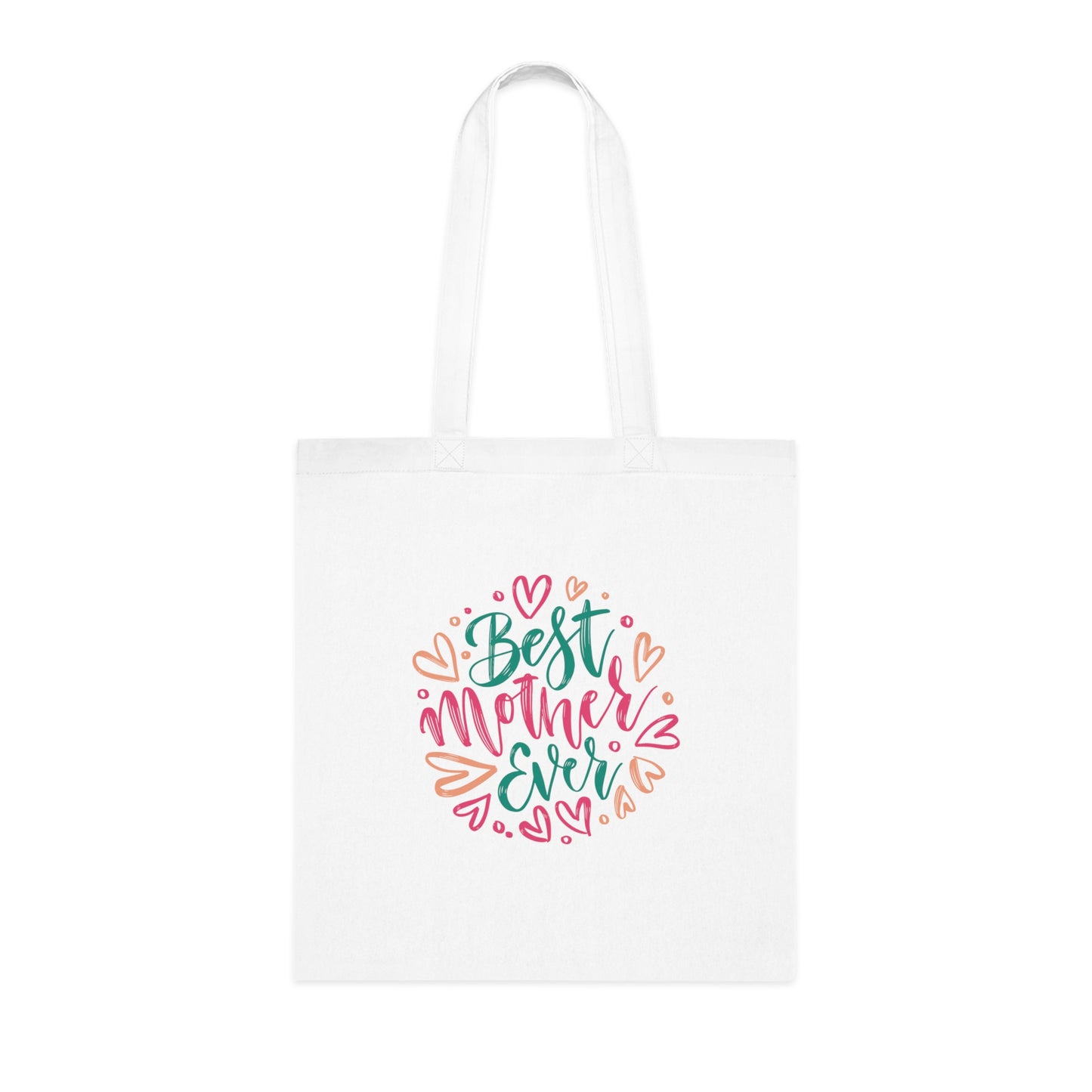 Colorful- Best Mom Ever Lettering: Printed Canvas Tote Bag