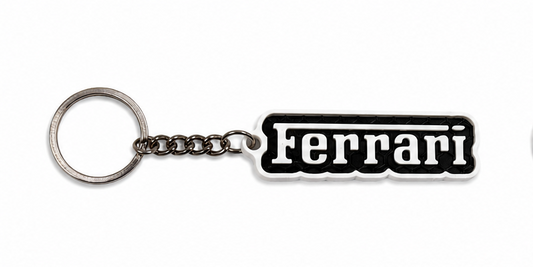 Ferrari Logo Keychain - Black & White Design - 3D Printed - Prithvi Enterprises
