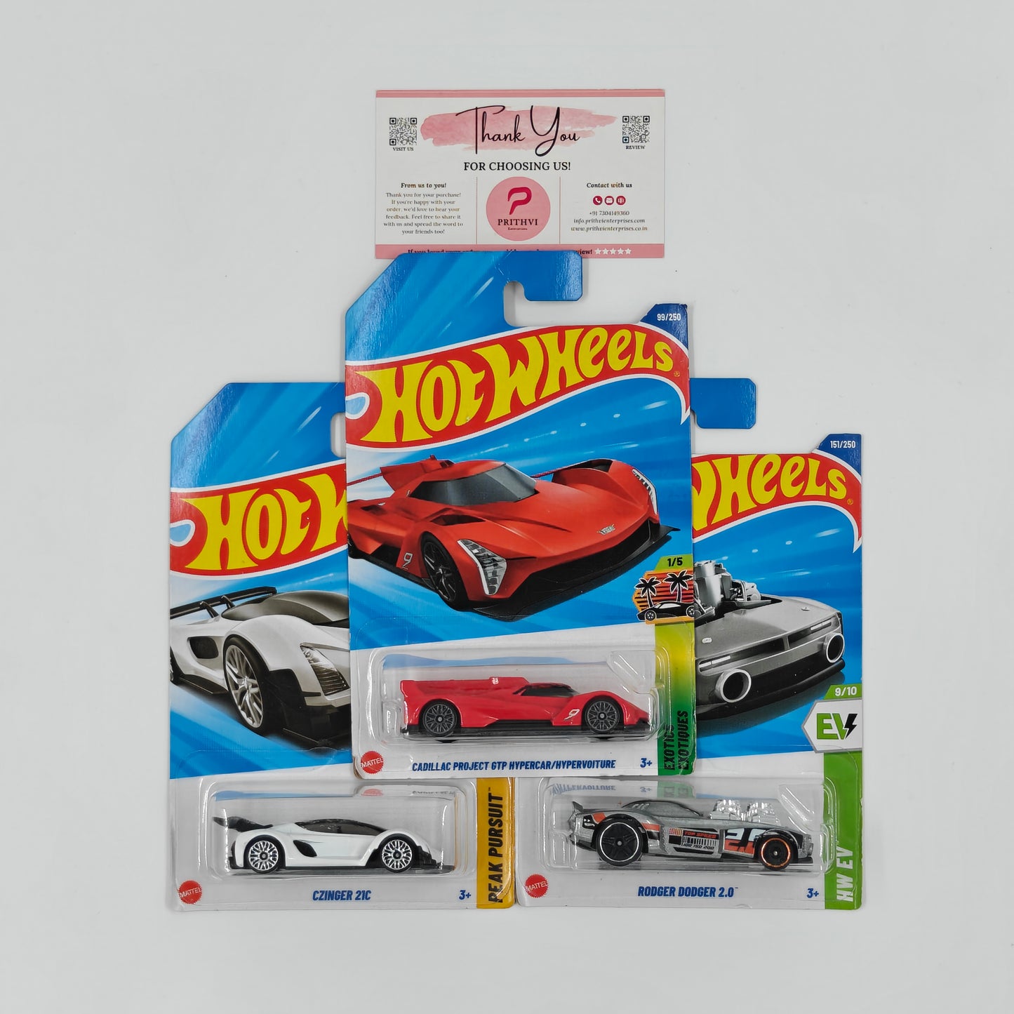 Cadillac Project GTP Hypercar / Hypervoiture, Czinger 21C & Rodger Dodger 2.0 by Mattel – Hot Wheels Bundle