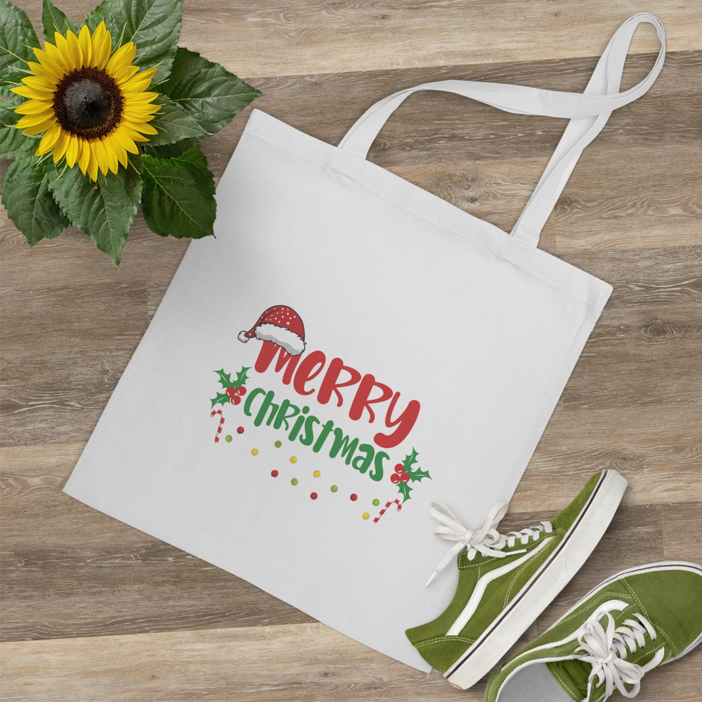 Merry Christmas : Printed Canvas Tote Bag