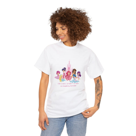 Life is Sweet: Printed T-shirt - White Round Neck Cotton