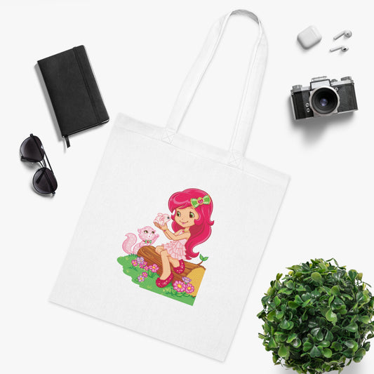 Strawberry Shortcake - Playing with Custard Printed Canvas Tote Bag