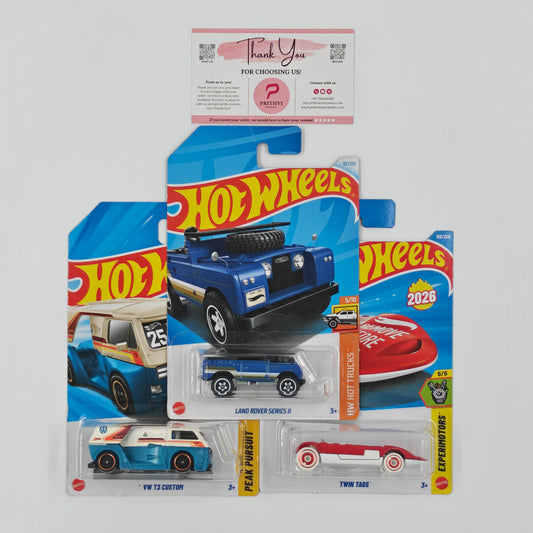 Land Rover Series II, VW T3 Custom & Twin Tags by Mattel - Hot Wheels 2026 Bundle