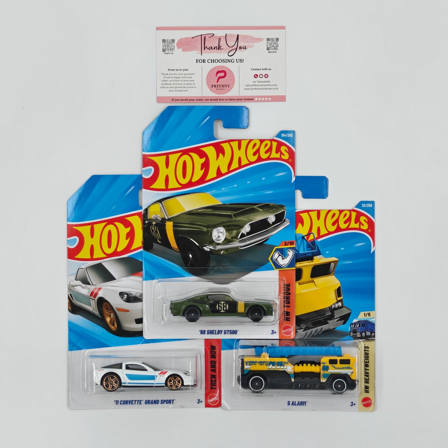 '68 Shelby GT500, '11 Corvette Grand Sport & 5 Alarm by Mattel – Hot Wheels Bundle