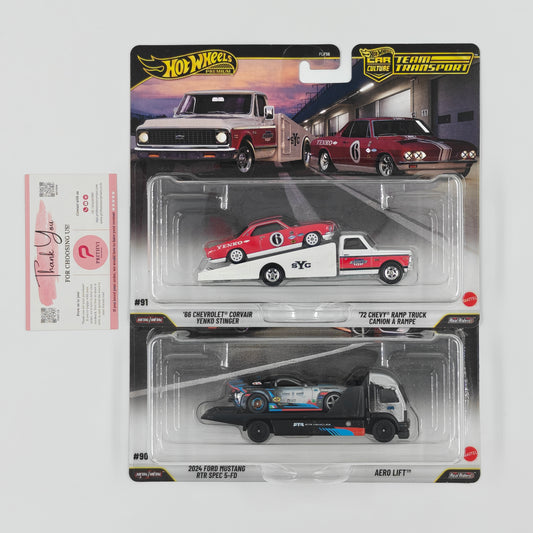Car Culture Team Transport (Set of 2)  -  Corvair Yenko Stinger & Mustang RTR Spec 5-FD by Mattel - Hot Wheels Premium Bundle - Prithvi Enterprises