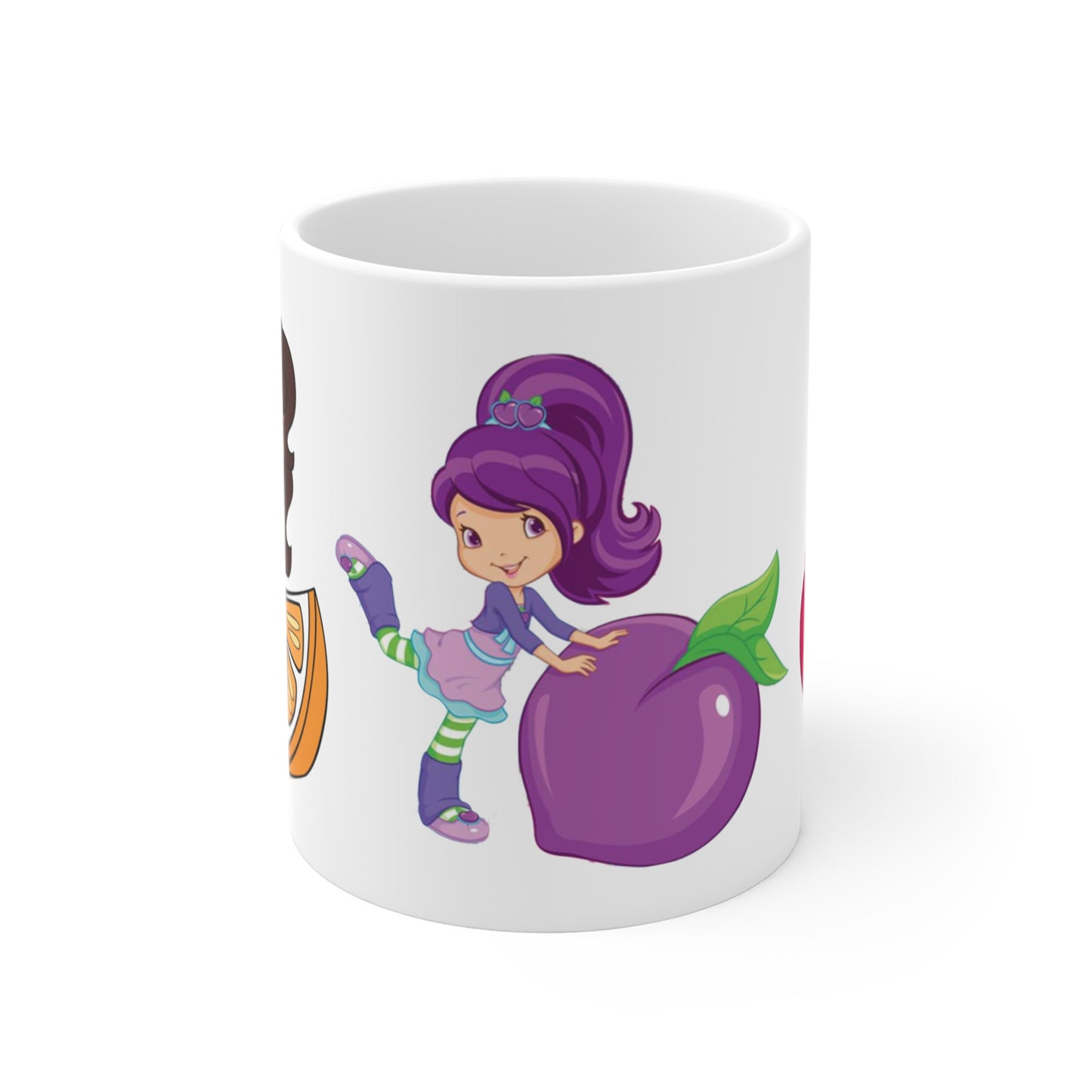 Strawberry Shortcake - Orange, Plum, and Strawberry Printed Ceramic Mug