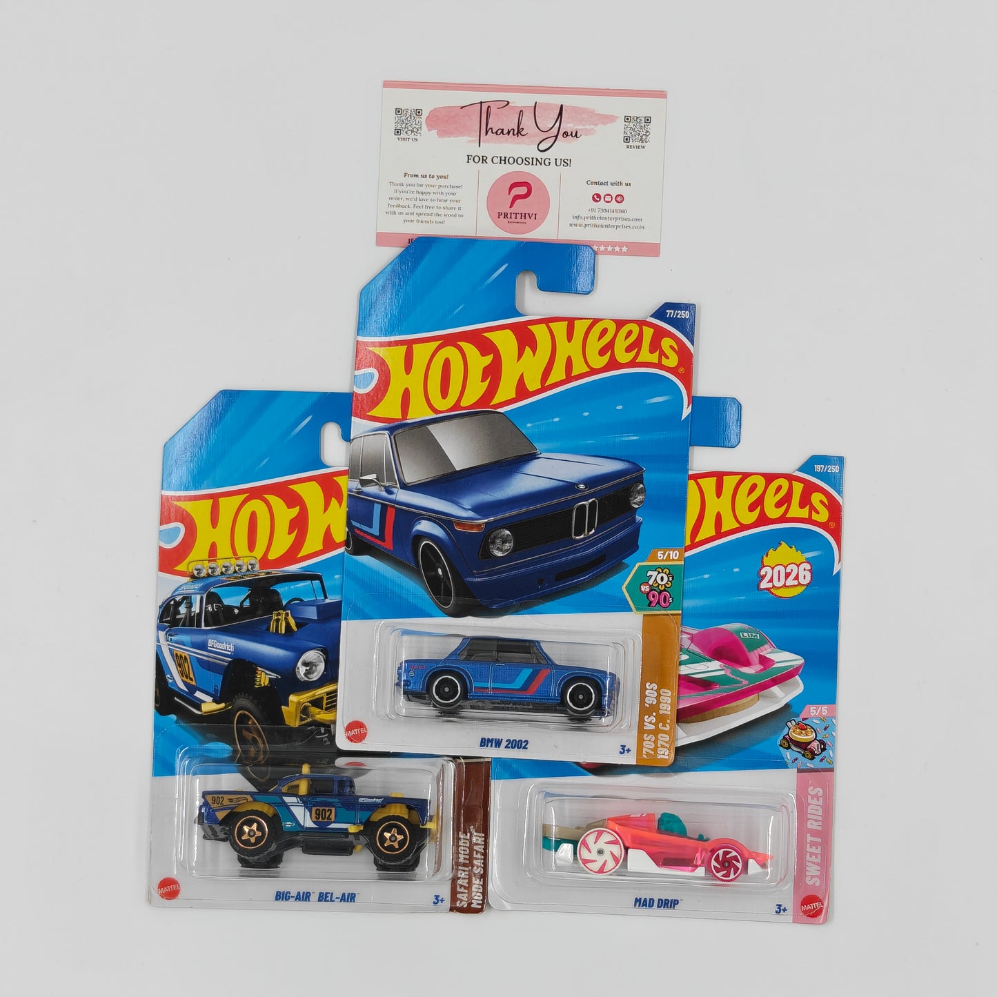 BMW 2002, Big-Air Bel-Air & Mad Drip by Mattel – Hot Wheels Bundle