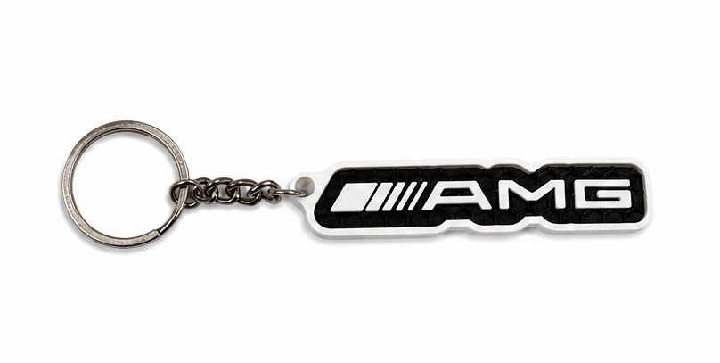 AMG Logo Keychain - Black & White Design - 3D Printed - Prithvi Enterprises