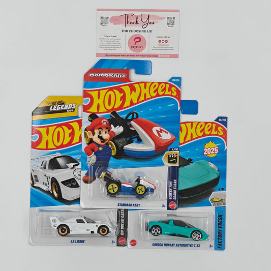 Standard Kart, La Liebre & Gordon Murray Automotive T.33 by Mattel - Hot Wheels 2026 Bundle