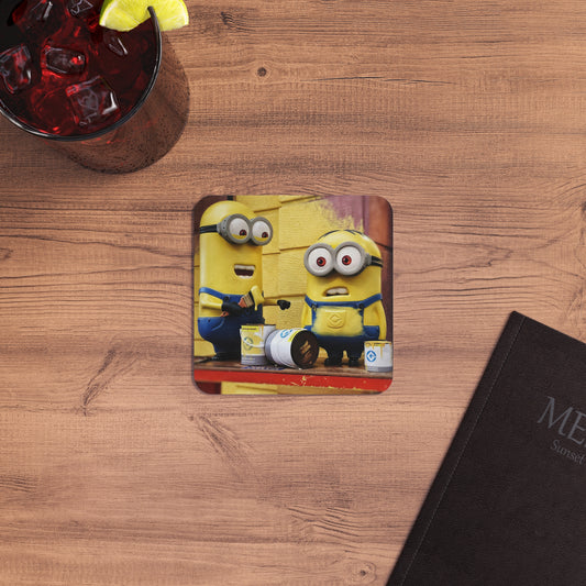 Minions - Let's Paint the Wall: Printed Coaster Set (Set of 4) - Prithvi Enterprises