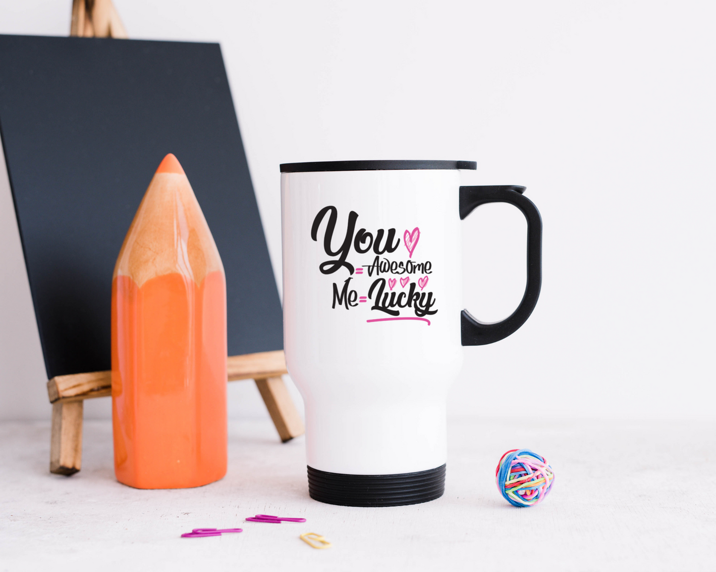 You awesome me lucky: Printed Travel Mug