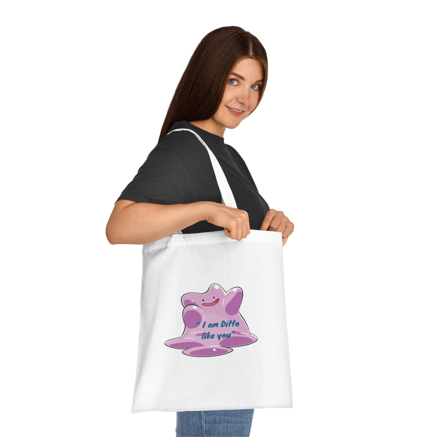 Pokémon - "I Am Ditto Like You" Printed Canvas Tote Bag