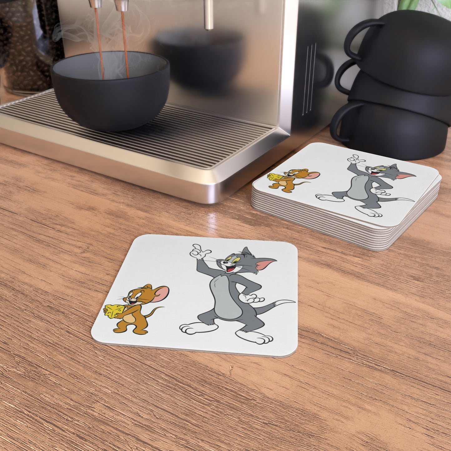 Tom and Jerry- Say Cheese: Printed Square Coaster Set (Set of 2)