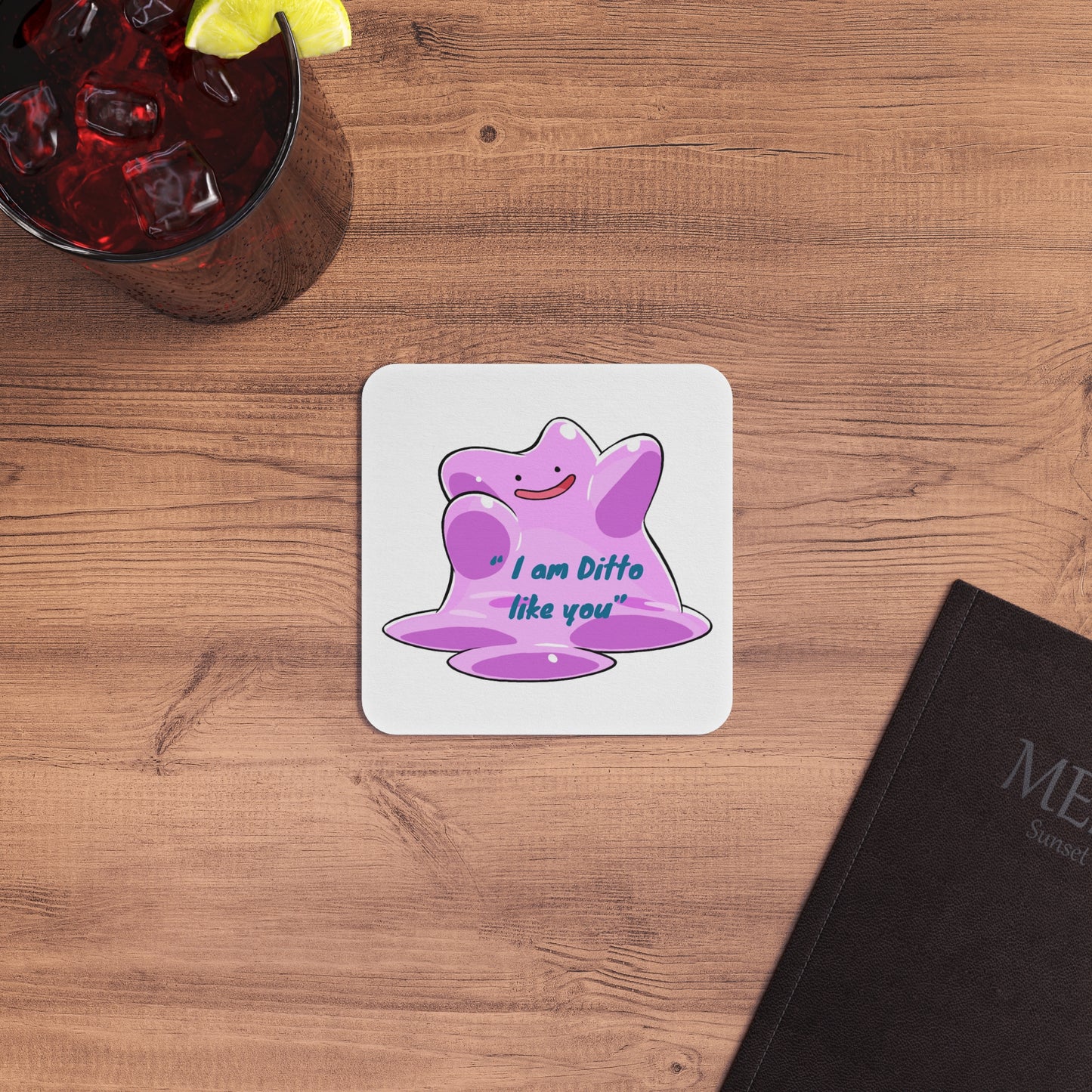 Pokémon "I am Ditto like you": Printed Square Coaster Set (Set of 2)