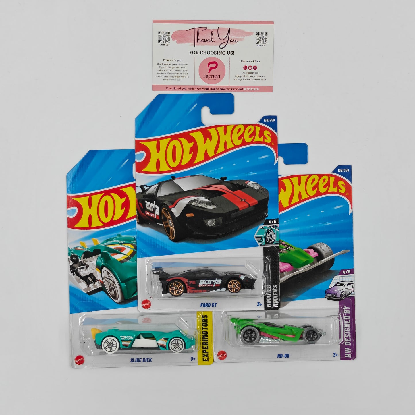 Ford GT, Slide Kick & RD-06 by Mattel – Hot Wheels Bundle