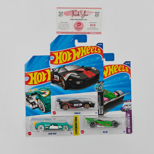 Ford GT, Slide Kick & RD-06 by Mattel – Hot Wheels Bundle - Prithvi Enterprises