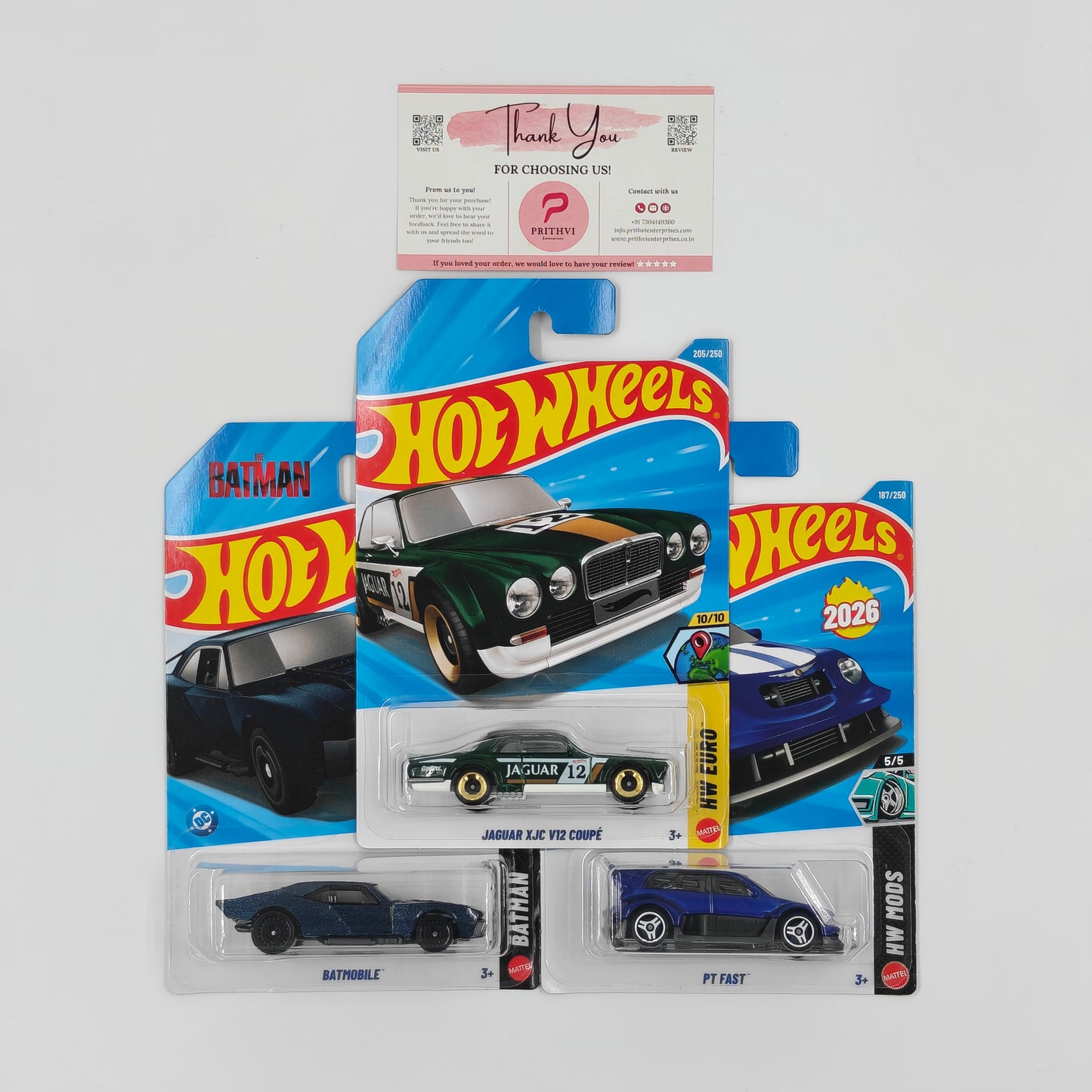 Jaguar XJC V12 Coupe, Batmobile & PT Fast by Mattel – Hot Wheels Bundle