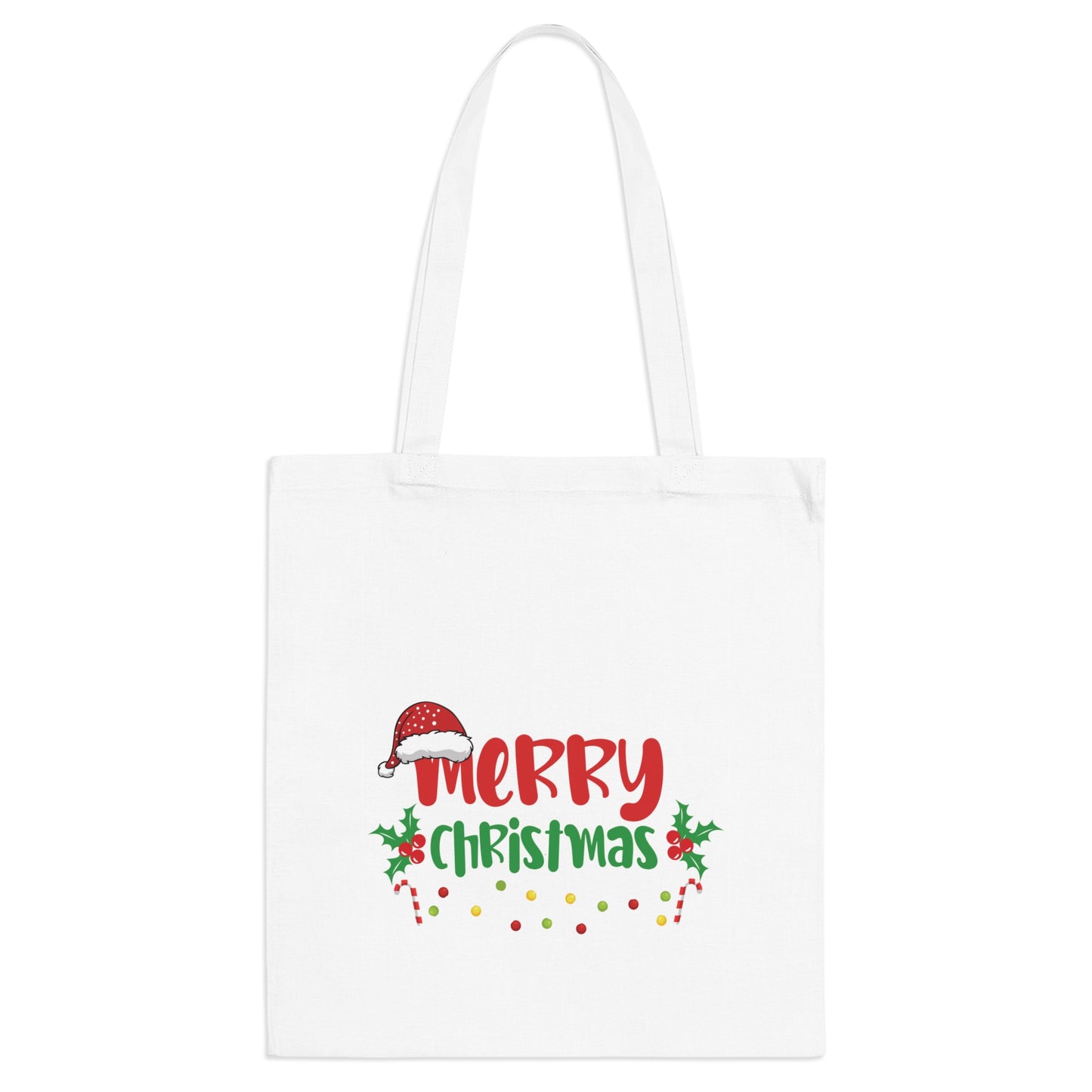 Merry Christmas : Printed Canvas Tote Bag