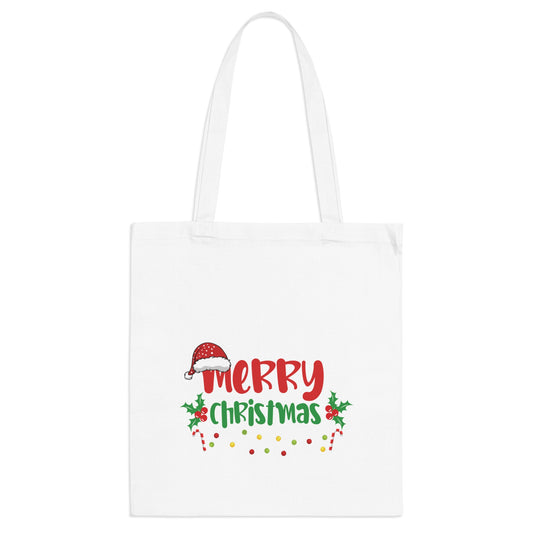 Merry Christmas : Printed Canvas Tote Bag