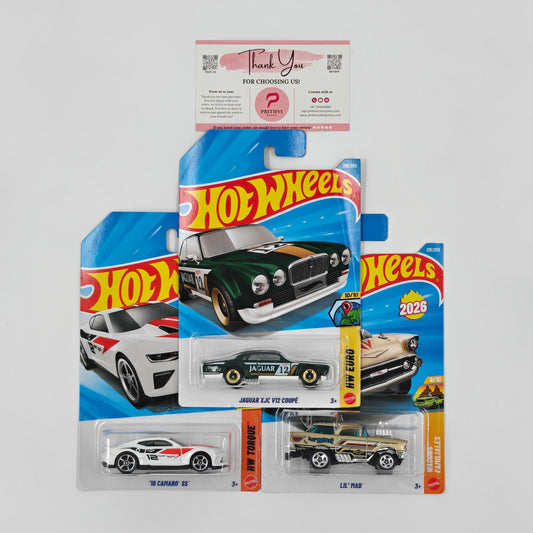Jaguar XJC V12 Coupe, '18 Camaro SS & Lil' Mad by Mattel – Hot Wheels Bundle - Prithvi Enterprises