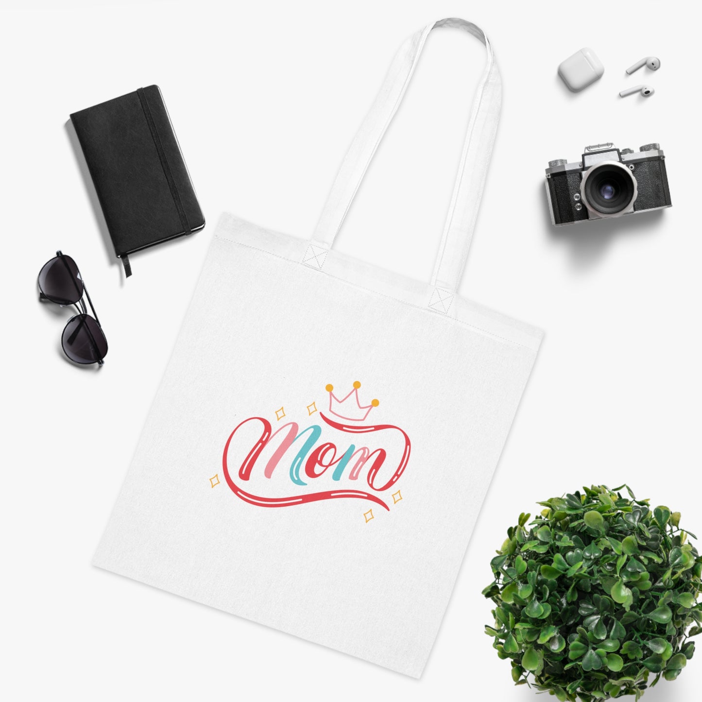 Queen Mom: Printed Canvas Tote Bag