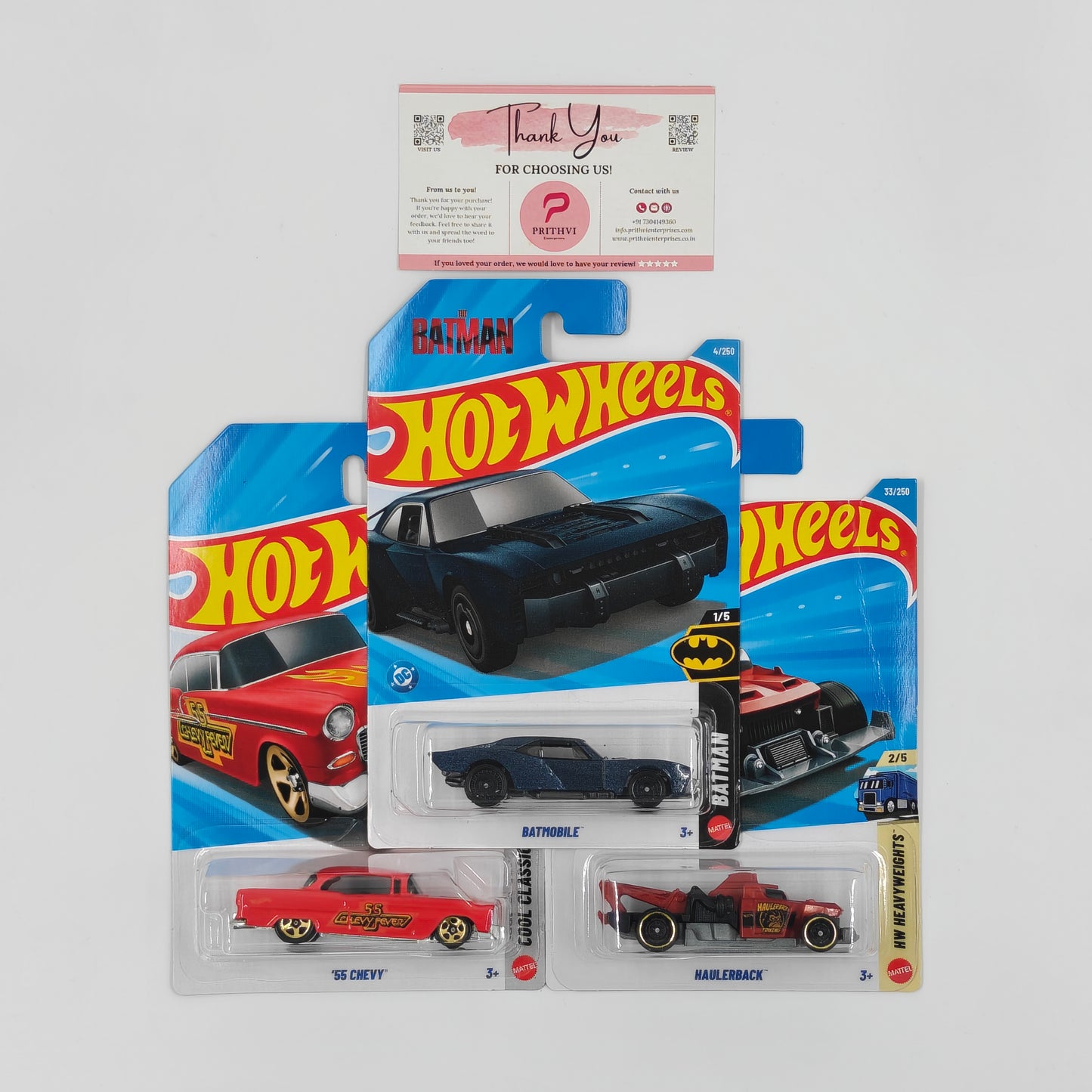 Batmobile, '55 Chevy & Haulerback by Mattel – Hot Wheels Bundle