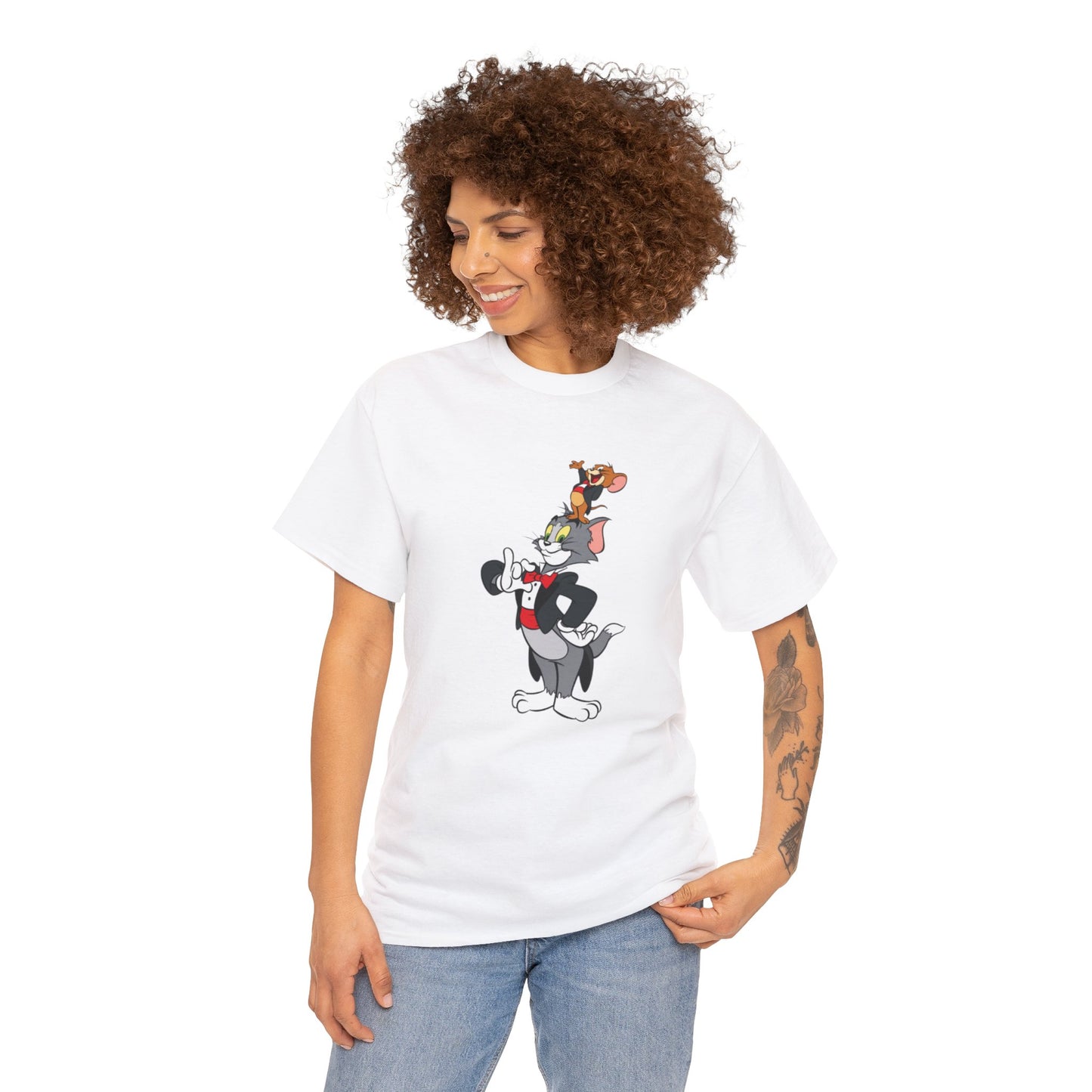 Tom and Jerry Let's Party Printed T-shirt - White Round Neck Cotton