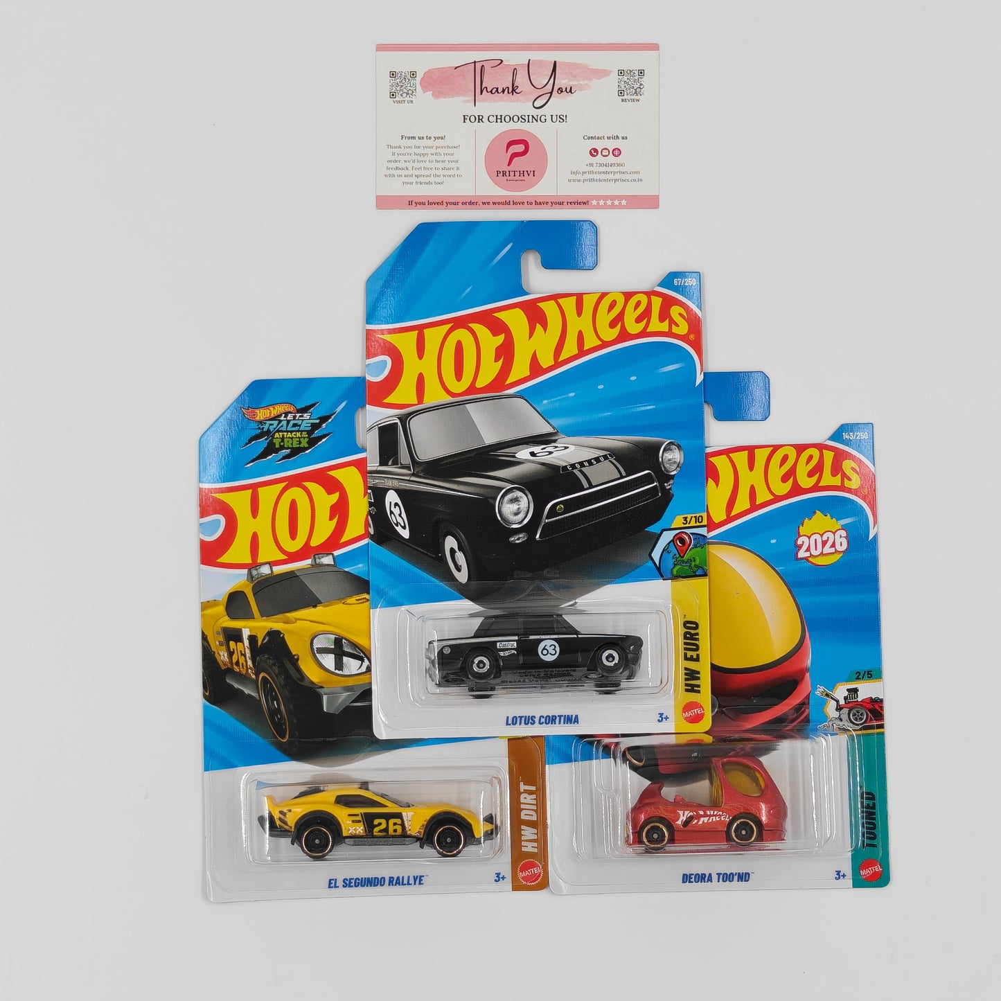 Lotus Cortina, El Segundo Rallye & Deora Too'nd by Mattel – Hot Wheels Bundle