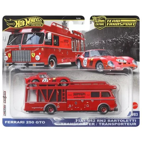 Hot Wheels Premium Team Transport & Euro Hauler Set — Ferrari 250 GTO, Lykan Hypersport & AE86 — by Mattel (Full Set) - Prithvi Enterprises