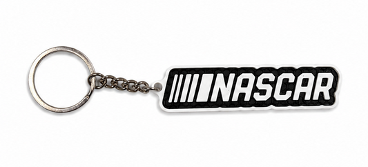 NASCAR Logo Keychain - Black & White Design - 3D Printed - Prithvi Enterprises