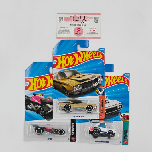 '70 Buick GSX, RD-06 & '70 Dodge Charger by Mattel – Hot Wheels Bundle - Prithvi Enterprises