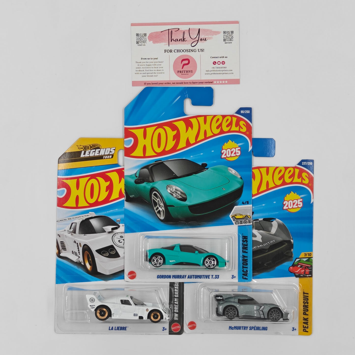 Gordon Murray Automotive T.33, La Liebre & McMurtry Spéirling by Mattel - Hot Wheels 2025-26 Bundle