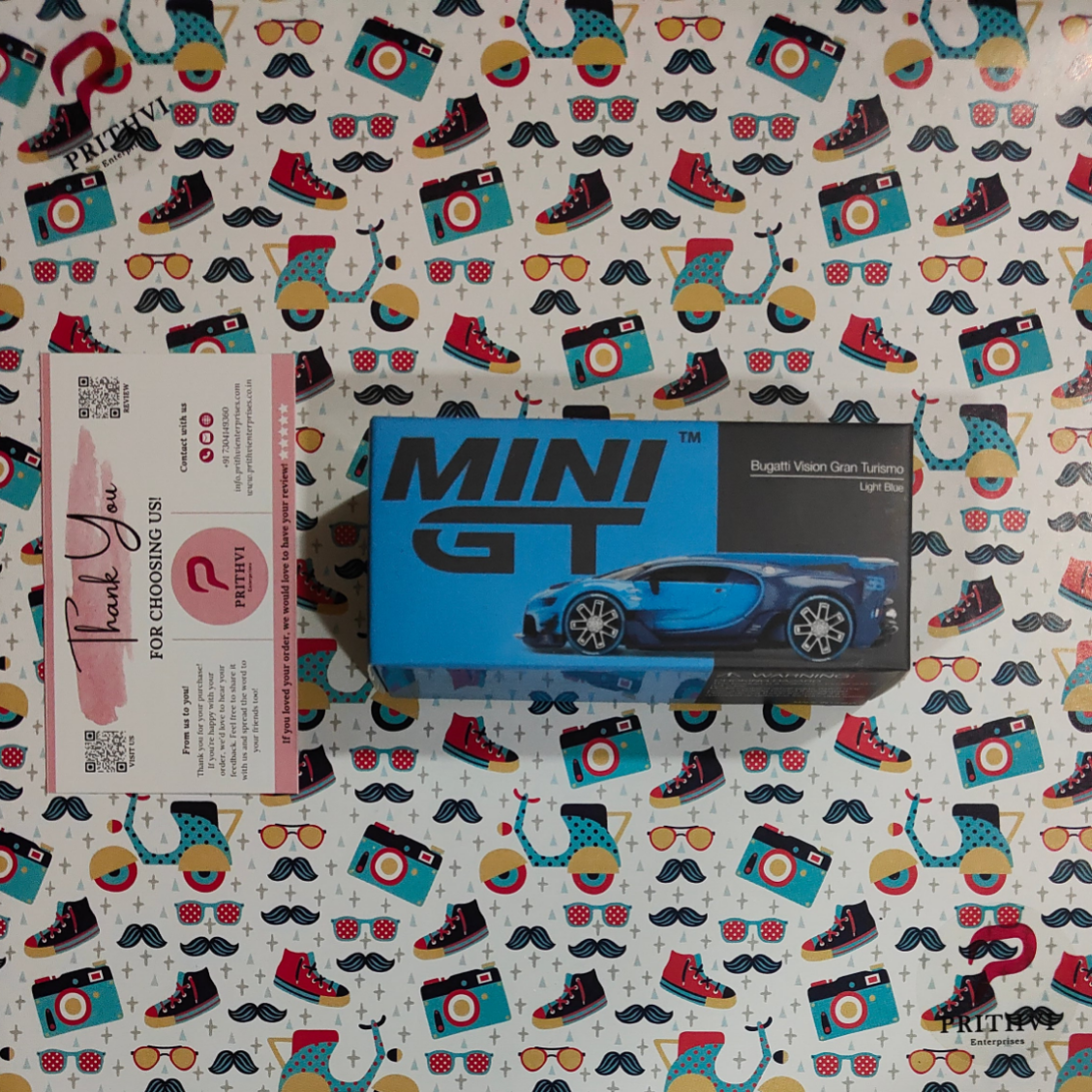 Mini GT Bugatti Vision Gran Turismo (Light Blue) – 1:64 Die-Cast Model