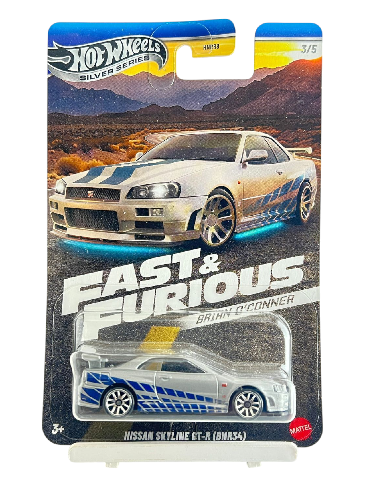 Nissan Skyline GT-R BNR34 (Silver) – Imported - Hot Wheels Fast & Furious Silver Series by Mattel
