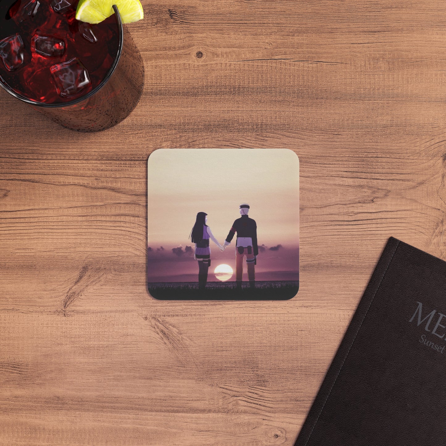 Naruto Shippuden Naruto and Hinata: Printed Square Coaster Set (Set of 2)