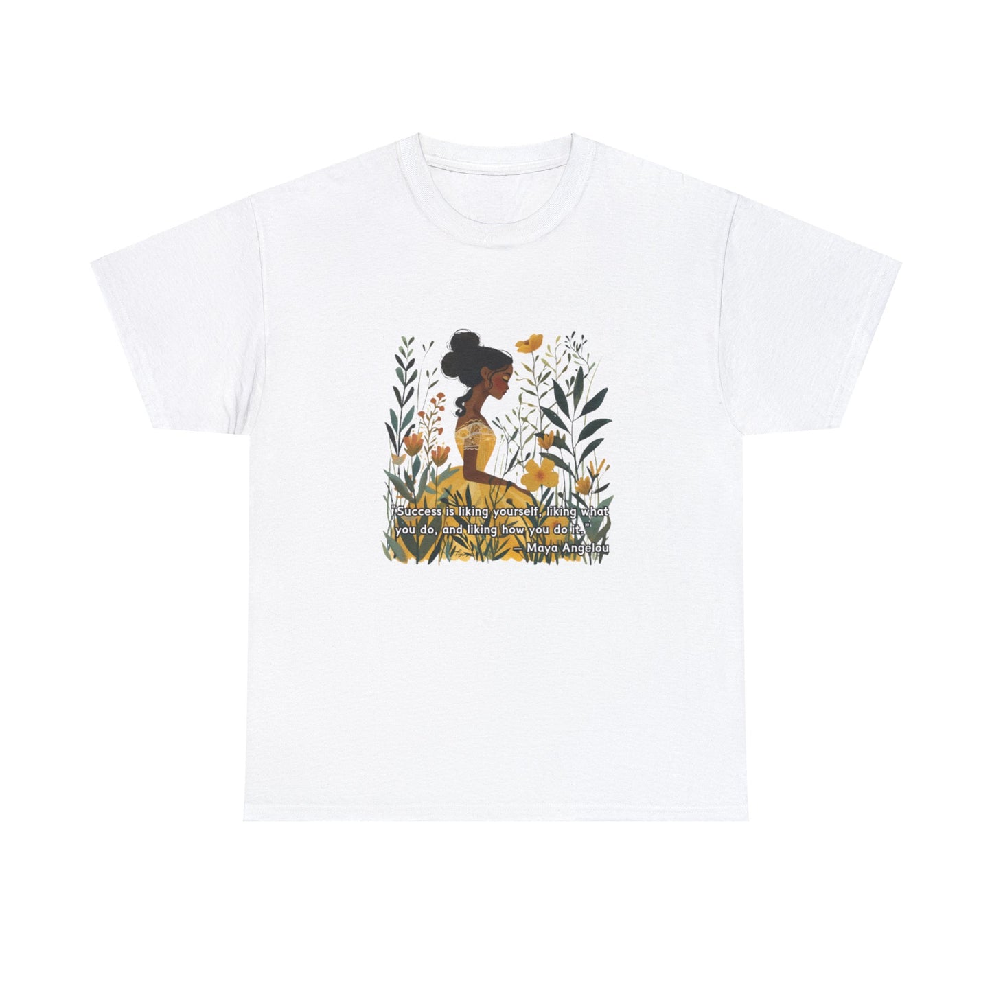 Beauty in Nature: Printed T-shirt - White Round Neck Cotton