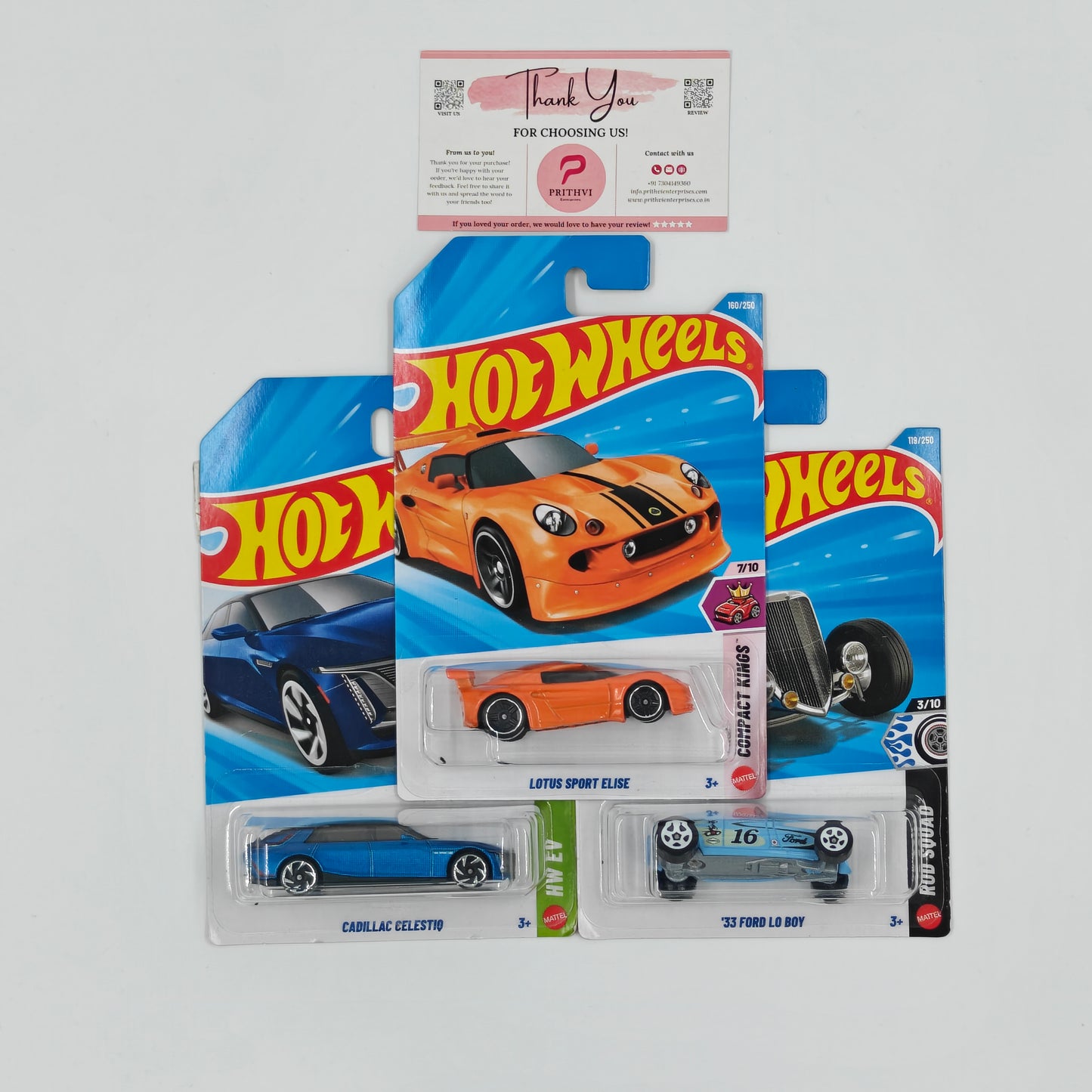 Lotus Sport Elise, Cadillac Celestiq & '33 Ford Lo Boy by Mattel – Hot Wheels Bundle