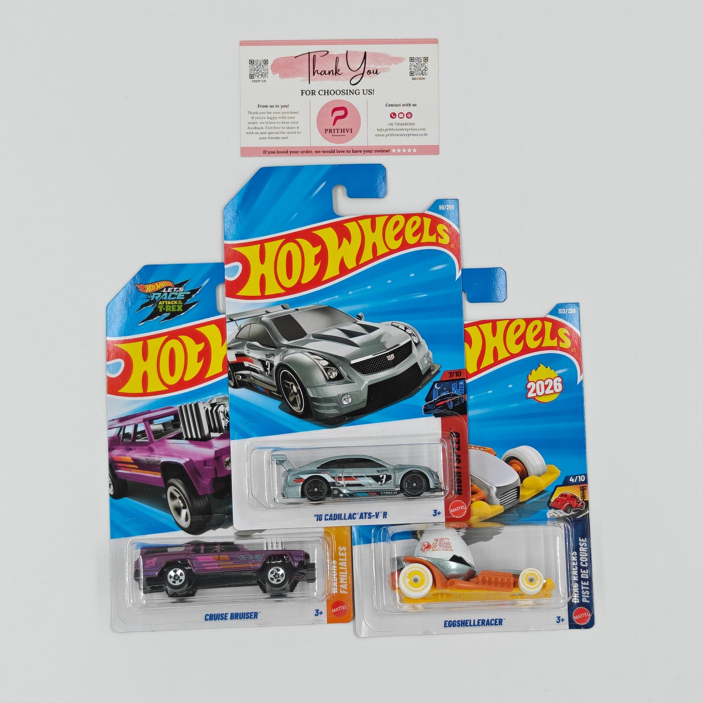 '16 Cadillac ATS-V R, Cruise Bruiser & Eggshelleracer by Mattel – Hot Wheels Bundle